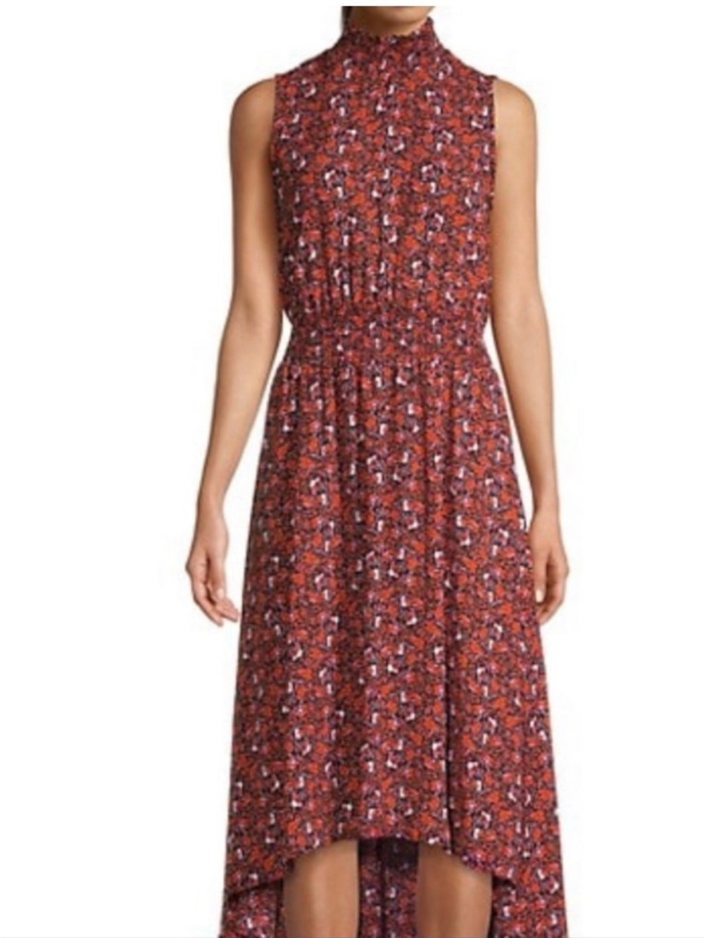 NWT Nanette Lepore Red Floral Midi Dress